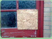 boarded up Bishops Stortford